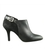 Essex Lane Black leather Buckled pointed heel ankle boots Jasmine 7.5 BL... - $25.34 CAD