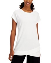 allbrand365 designer Womens Activewear Short-Sleeve T-Shirt,Bright Whi,X... - $25.35