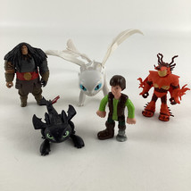 How To Train Your Dragon 3&quot; Figures Toy Lot Light Fury Drago Toothless Snotlout - £17.19 GBP