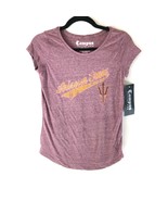NCAA Arizona State Sun Devils Girls T Shirt Burnout Burgundy Short Sleev... - £7.61 GBP