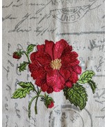 Two (2) C and F ~ Handcrafted ~ Floral Design ~ Polyester/Linen Guest To... - $22.44