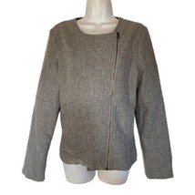 shilla The Label Gray Wool Asymmetrical Zip jacket Size L - £22.47 GBP