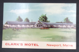 Vintage Clark&#39;s Motel Newport Maine ME Advertising Postcard New England AAA - £6.18 GBP