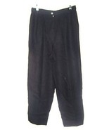 Jessica Holbrook Linen Black Pleated Pants with Belt Loops Sz 12  - £31.55 GBP