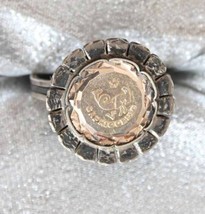 Ancient Style 14K Gold &amp; Sterling Mexican Capricorn Zodiac Ring 1970s vintage - £80.57 GBP