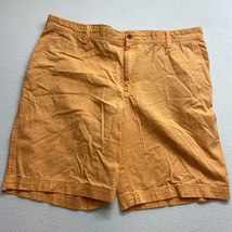 Izod Saltwater Chino Shorts Mens 42 Cotton Orange Hemmed Flat Front - $19.78