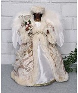 African American Pink Gold Angel Tree Topper Christmas Figure 12.5&quot; Tabl... - $34.99