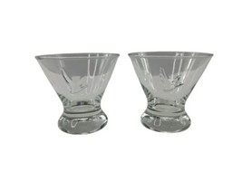 Embossed Grey Goose Logo Stemless Clear Vodka Martini Glasses Set of 2 - $12.47