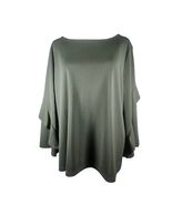 Ann Taylor Factory Womens Flowly Ruffle Sleeve Blouse SIZE L Green - $22.99