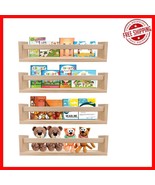 Eco-Friendly Wooden Wall Bookshelves – Set of 4 for Kid&#39;s Bedrooms or Ba... - $807.46 MXN