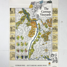 The German Vineyards Wine Institute Regions Map Vintage Poster W. German... - £114.04 GBP