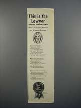 1943 Pabst Blue Ribbon Beer Ad - This is the Lawyer - £14.53 GBP