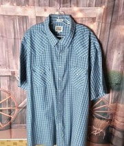 Ely Cattleman Men&#39;s Shirt Size 3X Big Man Pearl Snap Short Sleeve Pockets - $13.86