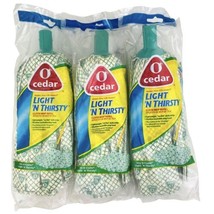 3 x O-Cedar Light &#39;N Thirsty Cloth Mop Head Refill Green Sealed NOS 2008 READ - £55.68 GBP