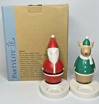 PartyLite Nick &amp; Judy Christmas Tealight Holders Retired NIB P22C/P91371 - £13.36 GBP