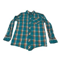 Arizona Jeans Co. Youth Boys Plaid Long Sleeved Button Down Shirt Size XL - $14.03