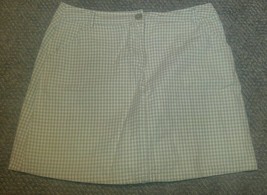 Womens White Stag Size 8 White &amp; Tan Checked Plaid Skirt Skort  - $12.74
