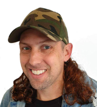 USA Camo Mullet Hat with Attached Brown Hair Wig for an All American Cam... - £13.97 GBP