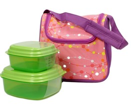 Lunch Box Bag Fit n Fresh 6 Pc Morgan Chiller Reusable Containers Ice Pack Pink - £15.73 GBP