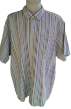 Tommy Bahama Linen Blend Camp Shirt Mens XL X Green Stripe Beach Wedding... - $19.58