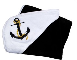 Plush Black and White Navy Baby Blanket: Elegance and Comfort in One - £23.03 GBP