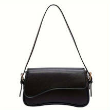 Women&#39;S Fashion Shoulder Bag, Solid Color Underarm Flip Up Purse with Ad... - £17.69 GBP+