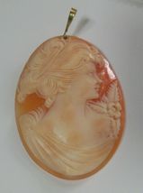 Vintage Cameo Shell Pendant W/750 Stamped Bail - $259.88