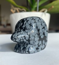 Snowflake Obsidian Carved Hedgehog Carving Bird Head Figurine Crystal Healing 2&quot; - £13.14 GBP