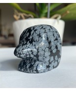 Snowflake Obsidian Carved Hedgehog Carving Bird Head Figurine Crystal He... - £12.96 GBP