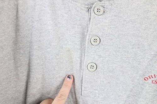 Vtg 90s Champion Mens L Distressed Spell Out Ohio State University Henley Shirt Item image 5