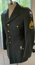 US Army South Carolina State National Guard Wool Serge Green Jacket 38 L 1956 - £11.37 GBP