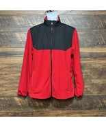 Athletic Works Red Black Jacket Men Medium Fleece Coat Full Zip Textured... - $19.52 CAD