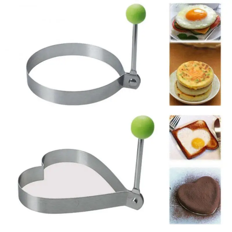 House Home 5 Styles Stainless Steel Fried Egg Pancake Mold Hand Egg Ring Set Eco - £19.98 GBP