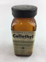 Vintage Cellothyl Tablets Pharmacy Medicine Bottle Chilcott Laboratories NJ - £18.34 GBP