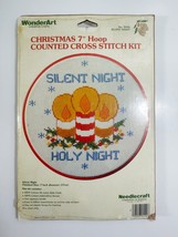 WonderArt Silent Night Christmas 7&quot; Hoop Counted Cross Stitch Kit Needle... - $204.22 MXN