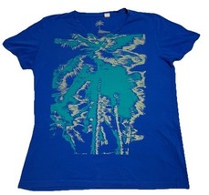 Hugo Boss Orange Artwork Beach Season Graphic Women&#39;s T-shirt  Blue Larg... - $19.79
