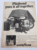 Vintage 60&#39;s Rare GoodYear Motorcycle Original Magazine Print Ad - £11.66 GBP