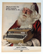 vintage 1971 Smith-Corona typewriter PRINT AD Santa Claus Christmas - £11.86 GBP