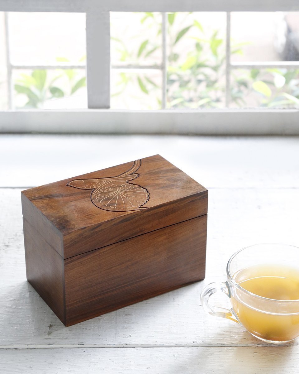 STORE INDYA Wooden Tea Box with Tree of Life Embossed Design  Handcraft... - $15.00