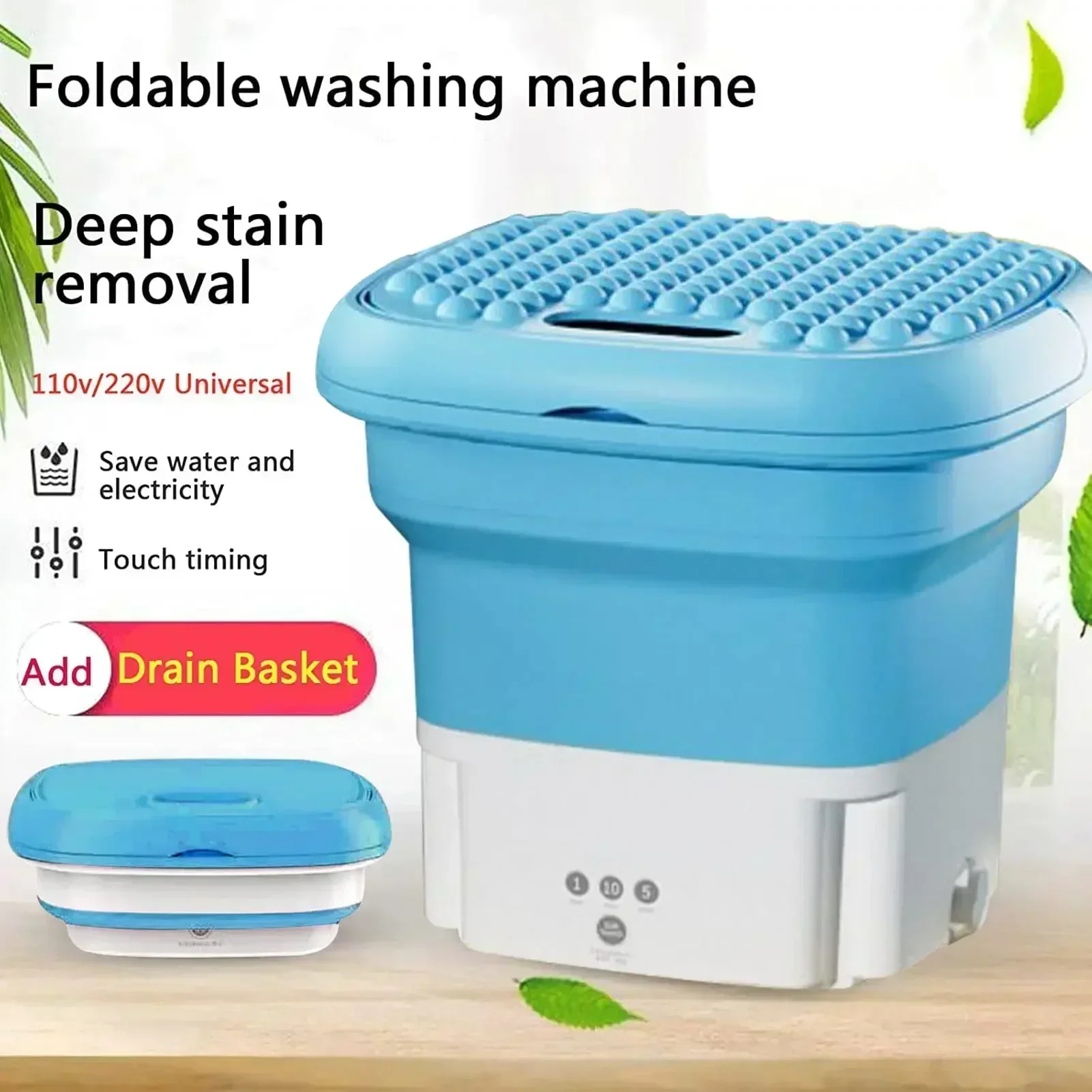 Folding Portable Washing Machine With Dryer Bucket for Clothes Socks Und... - $92.57+