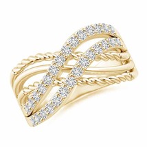 ANGARA Natural Diamond Twisted Rope Wrap Ring in 14K Gold (Grade-HSI2, 0.5 Ctw) - £1,544.59 GBP