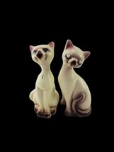 Vintage Ceramic Siamese Cat Statue Figurines MCM Pair Lot Set of 2  - $65.82