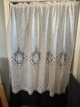 Elegant White Lace Curtain Panel 60&quot; Wide 64&quot; Long Floral Design For Hom... - £14.58 GBP