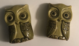 Owl Made In Japan Set Of Green Salt &amp; Pepper Shakers - £11.05 GBP