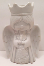 Fine Porcelain Bisque Noel Angel Candle Holder Vintage 1982 Taiwan - £14.99 GBP