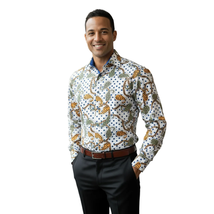 Mens Sports Dress Shirts By AXXESS From Turkey 100% Egyptian Cotton 622-04 White image 2
