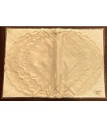 Vintage WC Imports 4 Beige Linen Embroidered Placemats &amp; 4 Linen Napkins... - €24,72 EUR