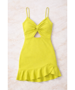 Fashion Nova "Without Your Kisses" Lime Knot Mini Dress ♡ New With Tags!... - $25.73