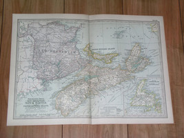 1897 Antique Dated Map Maritimes New Brunswick Nova Scotia Newfoundland Canada - £21.56 GBP