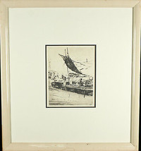 Philip Kappel Signed Boat Etching Framed 23 1/2&quot;x21 1/2&quot; - £291.76 GBP